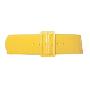 Women's Wide Patent Leather Buckle High Waist